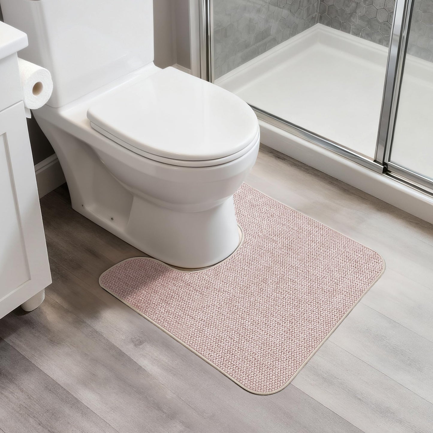 Bath Mat,Ultra Thin Bathroom Rugs,Rubber Bath Mats for Bathroom,No Slip Bath Rugs,Quick Dry,Machine Washable,Low Pile,Absorbent,Shower Outside,Sink,Home Decor Accessories.Grey,1'5"x2'3"(17x27Inch)