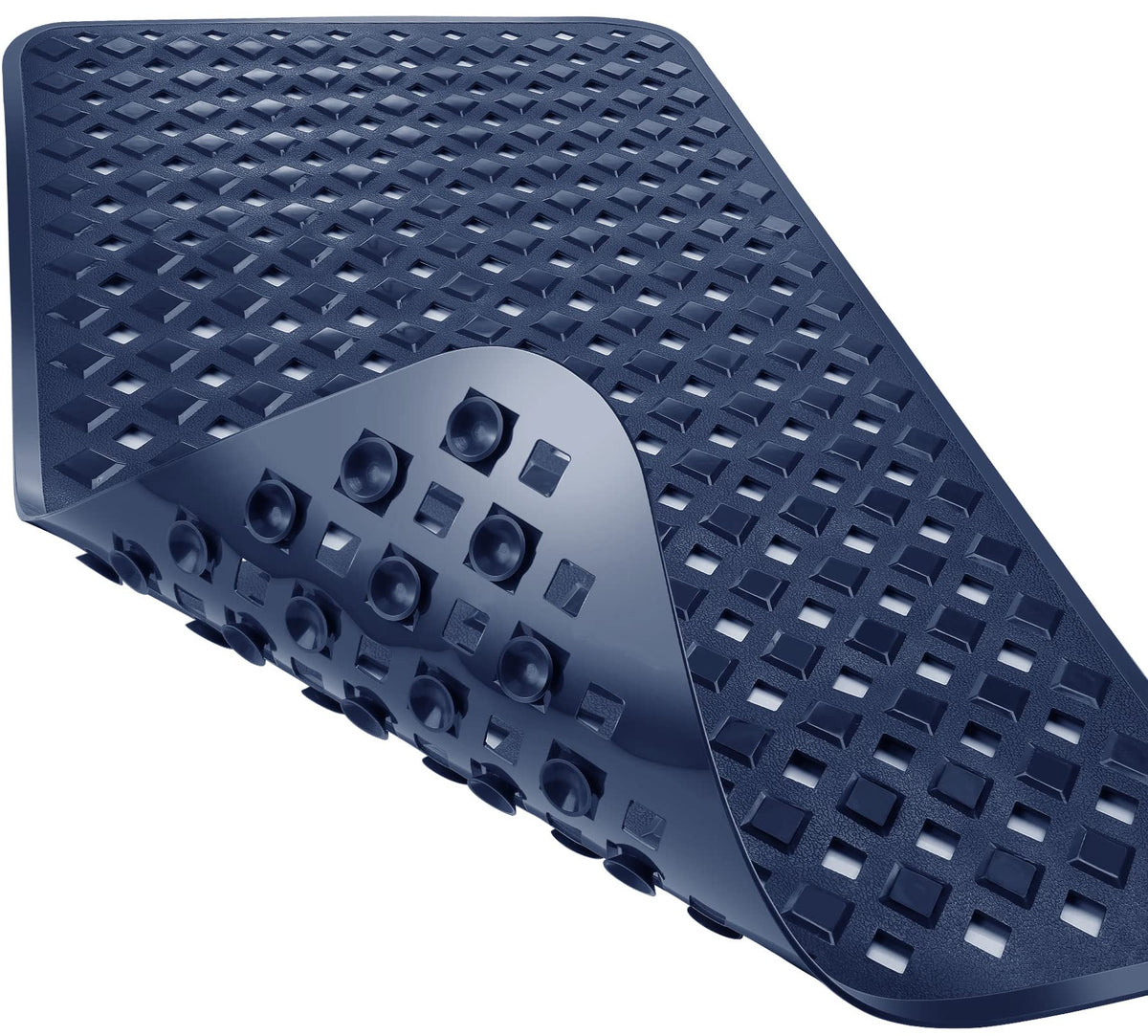 Yimobra Bathtub Mat Non Slip, 35"X16" Shower Mat with Strong Suction Cups & Drain Holes, Long Anti Slip Bath Tub Mat for Inside Shower, Machine Washable Fast Drying, Bathroom Essentials, Clear Blue