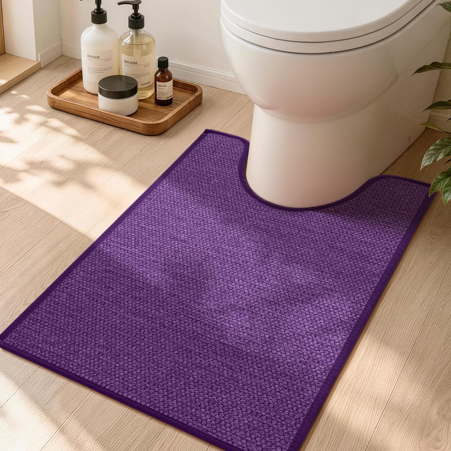 YIHOUSE Gray Bathroom Rugs Sets 3 Piece, Quick Dry Thin Bath Mat with Toilet Rug, Non Slip Absorbent Machine Washable, Bath Runner Rugs for Bathtub Sink Home Decor