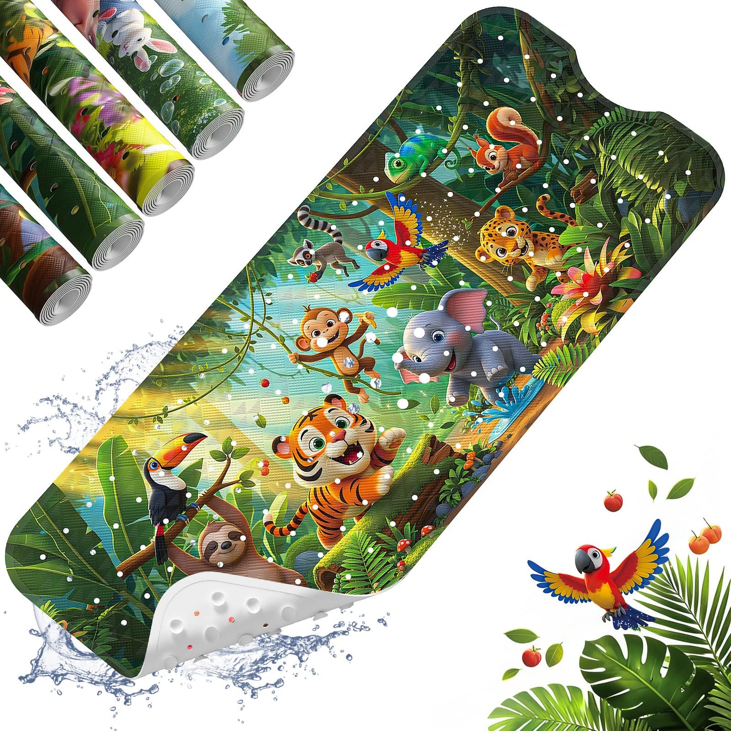 XIYUNTE Bath Mat for Tub Non Slip Bathtub Mat Non Slip 40x16 Baby Bath Mat | 100% BPA Free, Non Toxic, Mildew Resistant, Machine Washable, Extra Long Kids Bath Mat for Tub Non Slip, Toddler Bath Mat