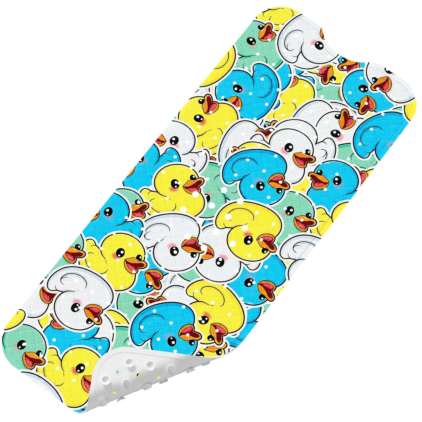 Baby Bath Mat for Tub Non Slip Kids, BPA Free Extra Long Bathtub Mat 40x16 with Drain Holes and 200 Suction Cups, Non Toxic Machine Washable Toddler Bath Mat, No Fading, Sea