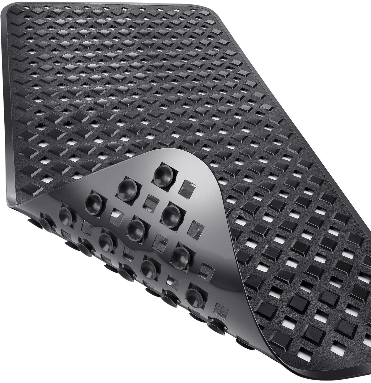 Yimobra Bathtub Mat Non Slip, 35"X16" Shower Mat with Strong Suction Cups & Drain Holes, Long Anti Slip Bath Tub Mat for Inside Shower, Machine Washable Fast Drying, Bathroom Essentials, Clear Blue