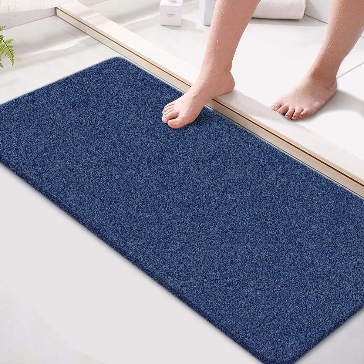 godehone Shower Mats Non Slip Without Suction Cups, PVC Loofah Bathroom Mats, Loofah Mats for Shower and Bathroom, Quick Drying, 15.7× 36 Inch, Grey