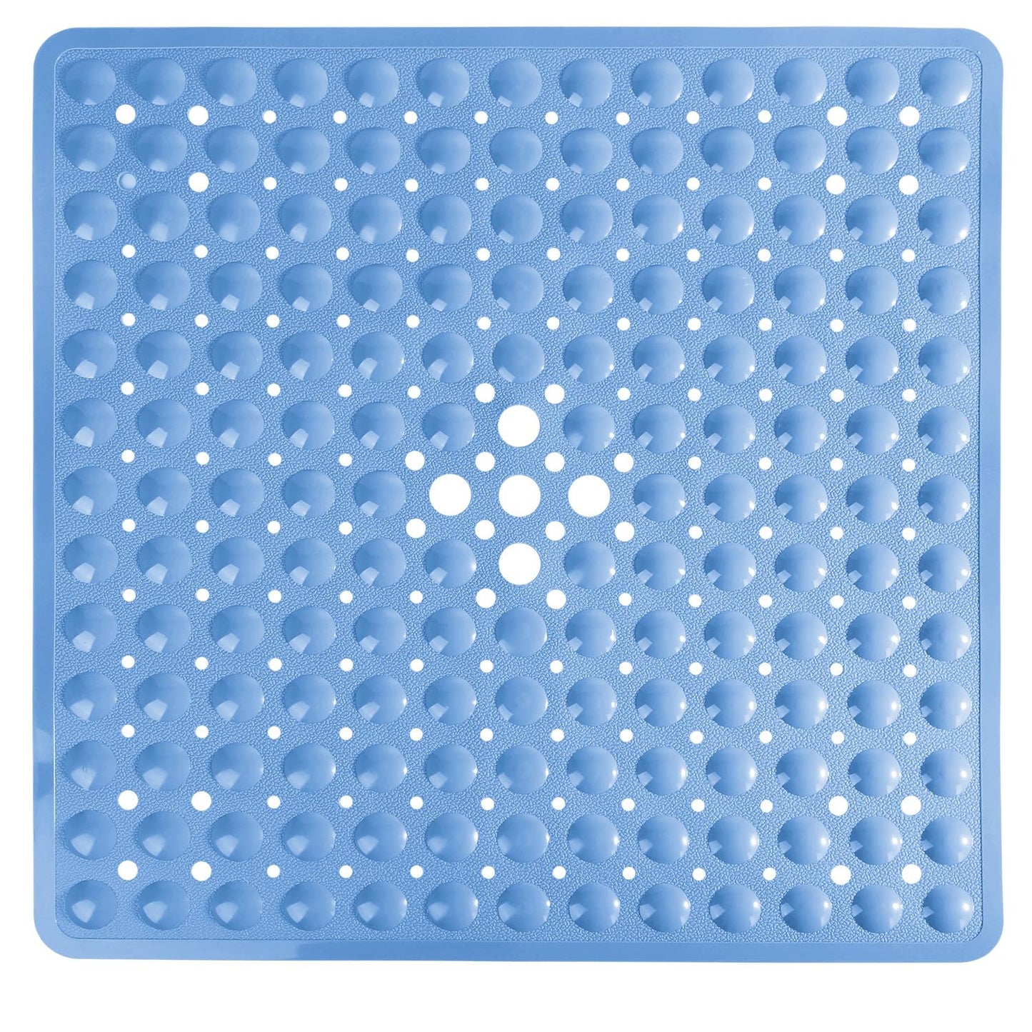 Yimobra Shower Mat 21X21 Inch Square, Non Slip Bathtub Mat with Large Suction Cups&Drain Holes, Soft Fast Dry Shower Stall Mats for Inside Shower, Machine Washable BPA-Free,Bath Essentials, Clear Gray