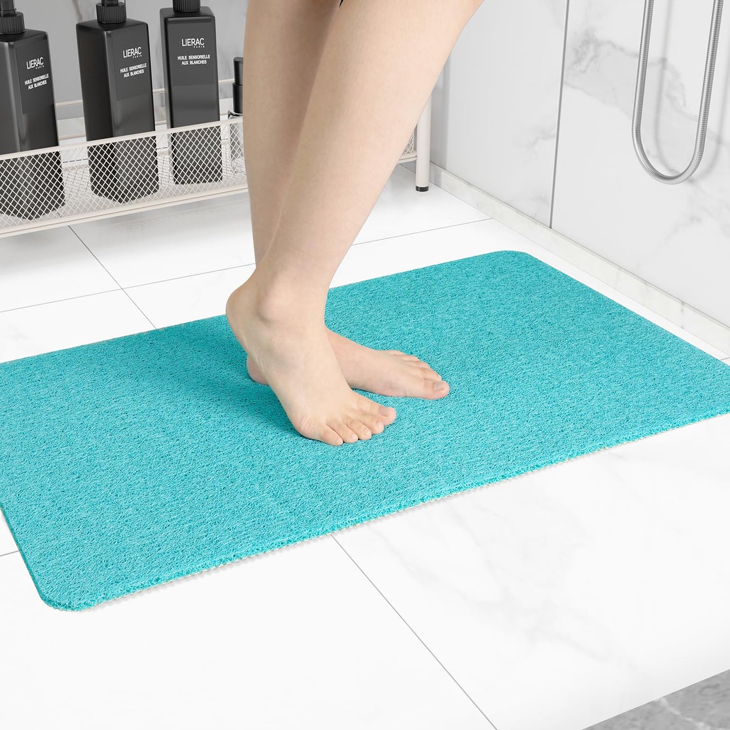 Hargiis Non Slip Bathtub Mat, Anti Slip Shower Mat, Fast Drying Bath Tub Mats, Foot Scrubber Mat, Anti Slip Mat for Tub, Floor, Bathroom, Home, Kitchen, Hotel (Beige 24"x16")