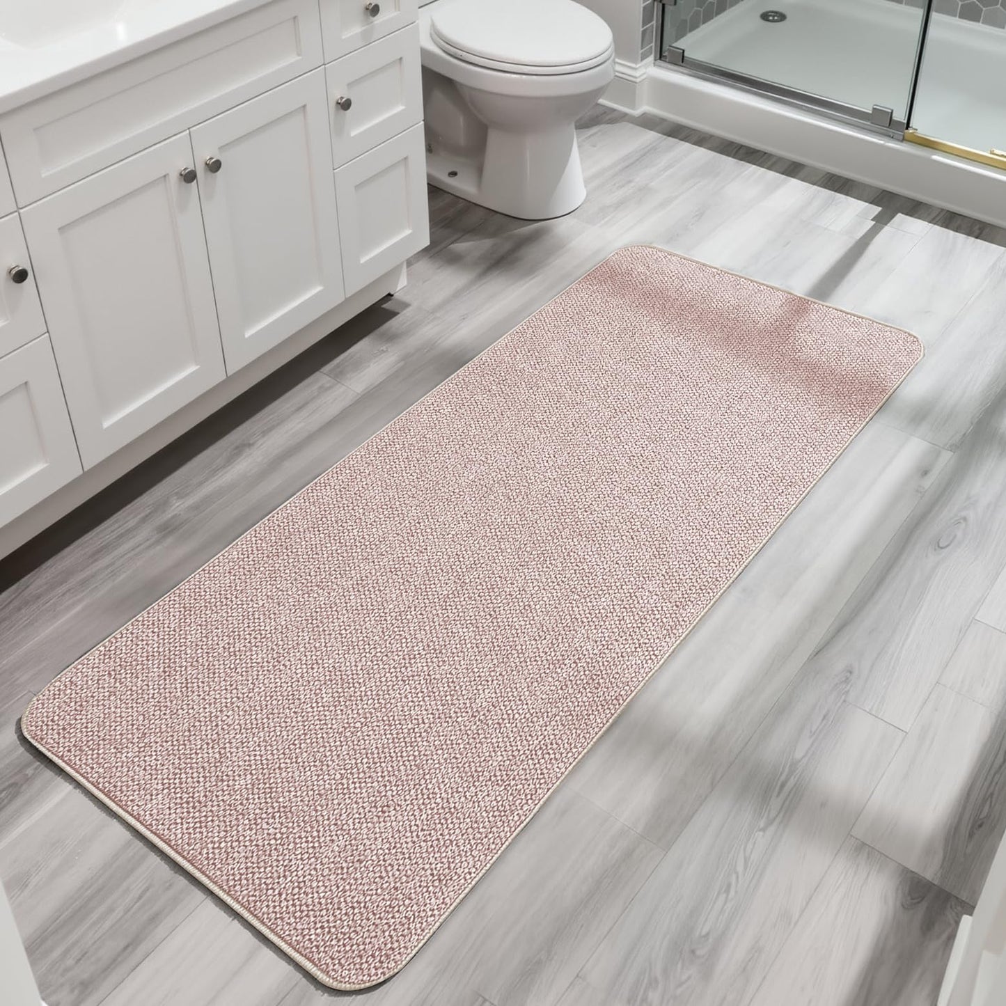 Bath Mat,Ultra Thin Bathroom Rugs,Rubber Bath Mats for Bathroom,No Slip Bath Rugs,Quick Dry,Machine Washable,Low Pile,Absorbent,Shower Outside,Sink,Home Decor Accessories.Grey,1'5"x2'3"(17x27Inch)