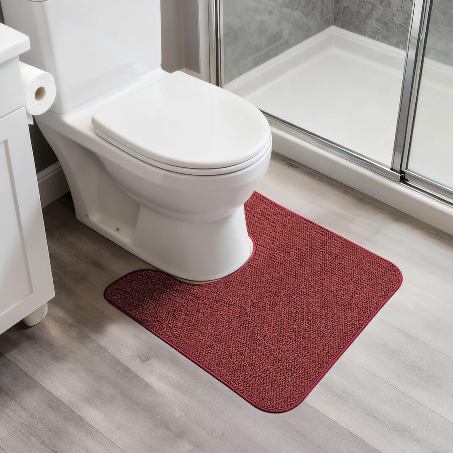 Bath Mat,Ultra Thin Bathroom Rugs,Rubber Bath Mats for Bathroom,No Slip Bath Rugs,Quick Dry,Machine Washable,Low Pile,Absorbent,Shower Outside,Sink,Home Decor Accessories.Grey,1'5"x2'3"(17x27Inch)