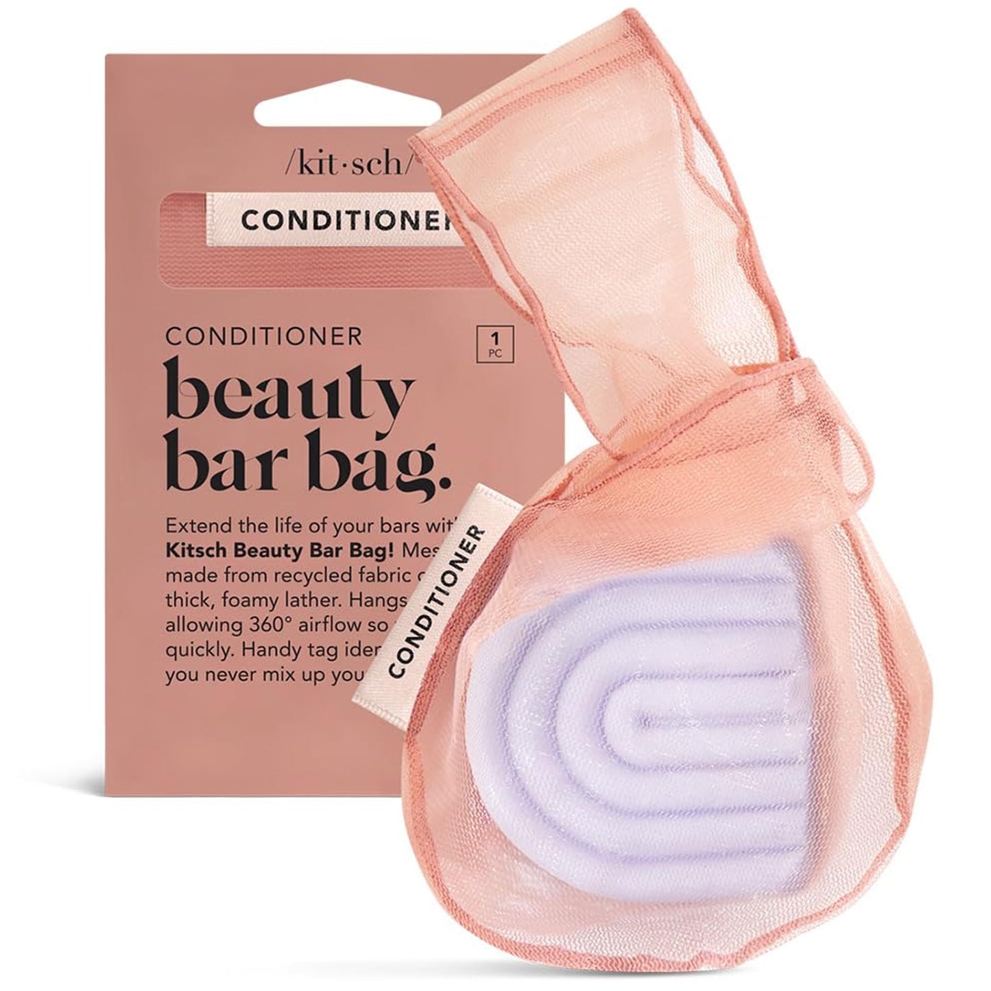 Kitsch Soap Saver Bag – Patented Mesh Bag Soap Holder – Chocolate | for Shampoo and Conditioner Bars – Extends Use & Prevents Soggy Mess – Recycled Beauty Mesh Pouch, Eco-Friendly