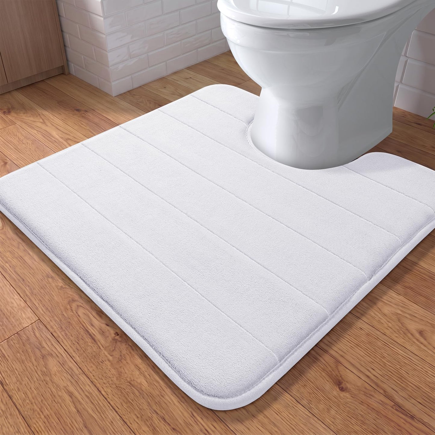 Yimobra Memory Foam Bath Mat, Super Soft Absorbent Bathroom Rug Non Slip, Quick Dry, Machine Washable Floor Carpet for Tub Shower, Home Decor Accessories, 24x17, Grey