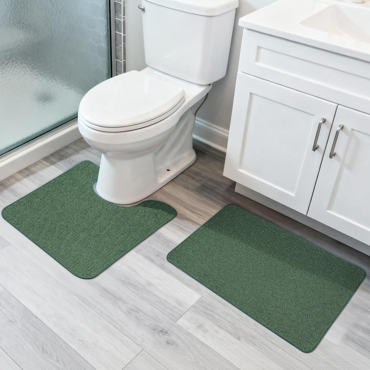 Bath Mat,Ultra Thin Bathroom Rugs,Rubber Bath Mats for Bathroom,No Slip Bath Rugs,Quick Dry,Machine Washable,Low Pile,Absorbent,Shower Outside,Sink,Home Decor Accessories.Grey,1'5"x2'3"(17x27Inch)
