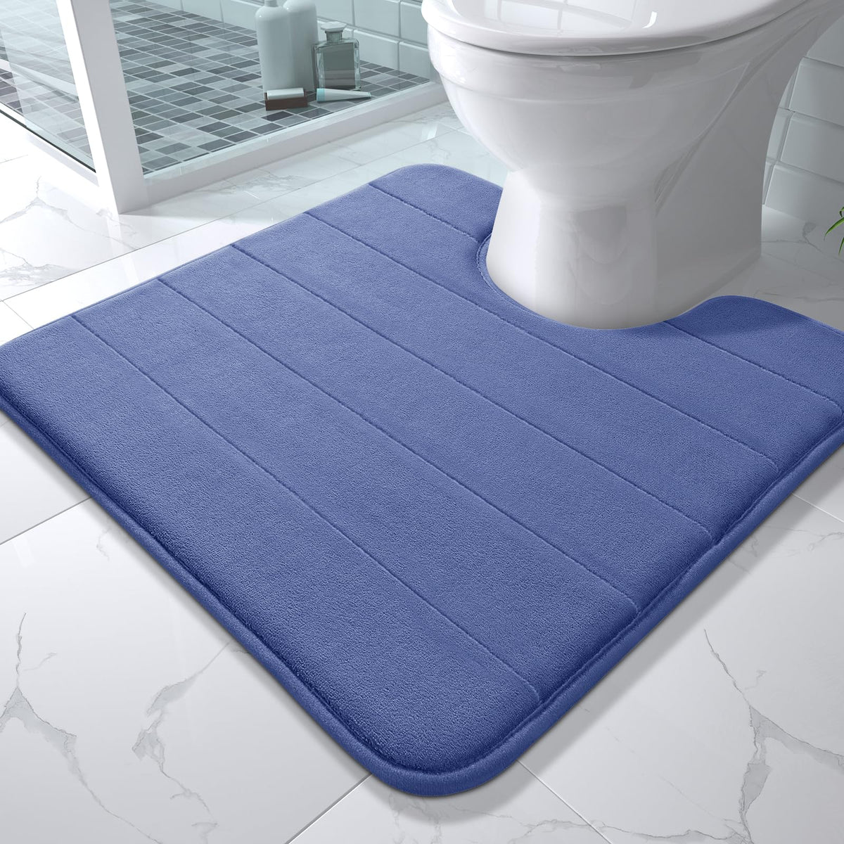 Yimobra Memory Foam Bath Mat, Super Soft Absorbent Bathroom Rug Non Slip, Quick Dry, Machine Washable Floor Carpet for Tub Shower, Home Decor Accessories, 24x17, Grey