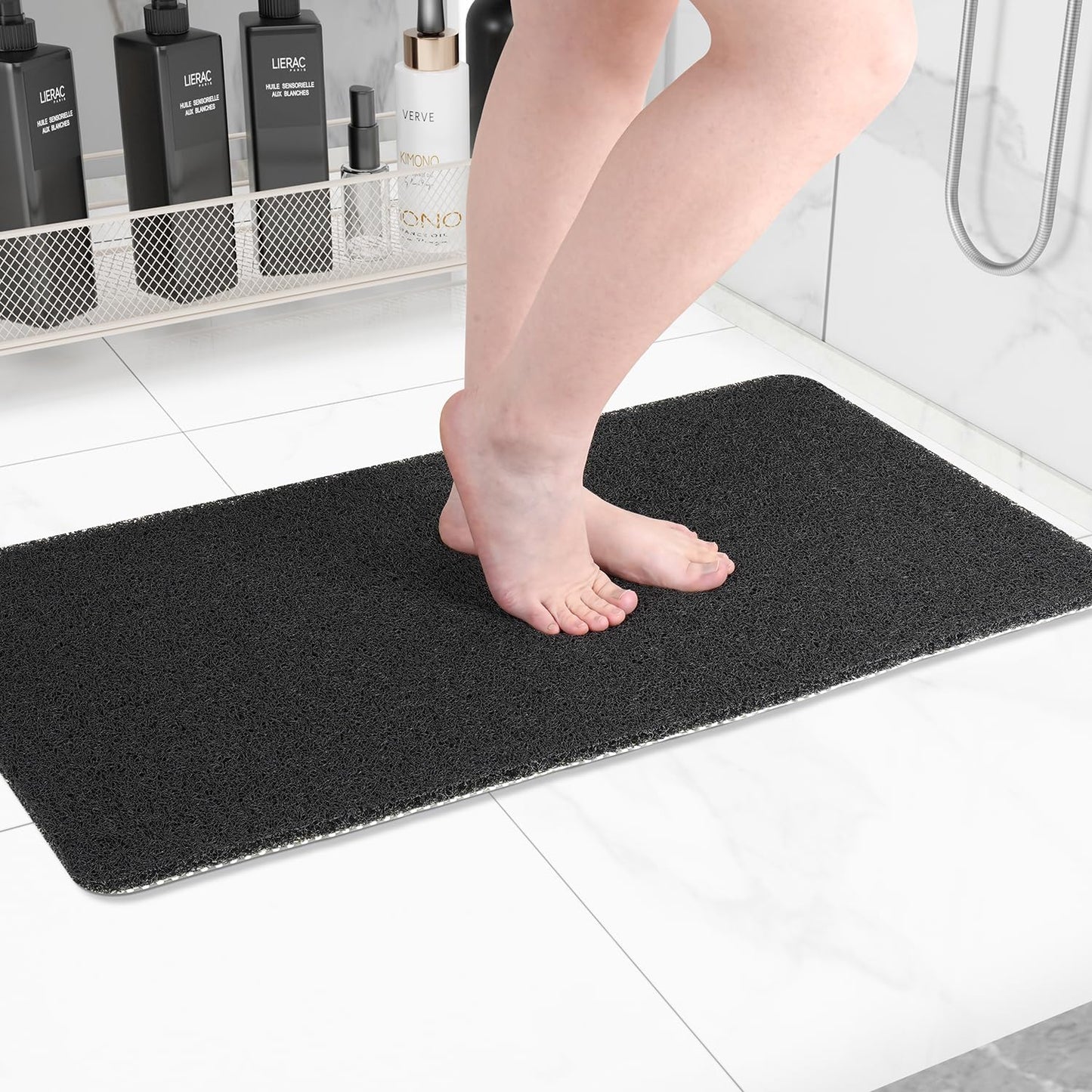 Hargiis Non Slip Bathtub Mat, Anti Slip Shower Mat, Fast Drying Bath Tub Mats, Foot Scrubber Mat, Anti Slip Mat for Tub, Floor, Bathroom, Home, Kitchen, Hotel (Beige 24"x16")