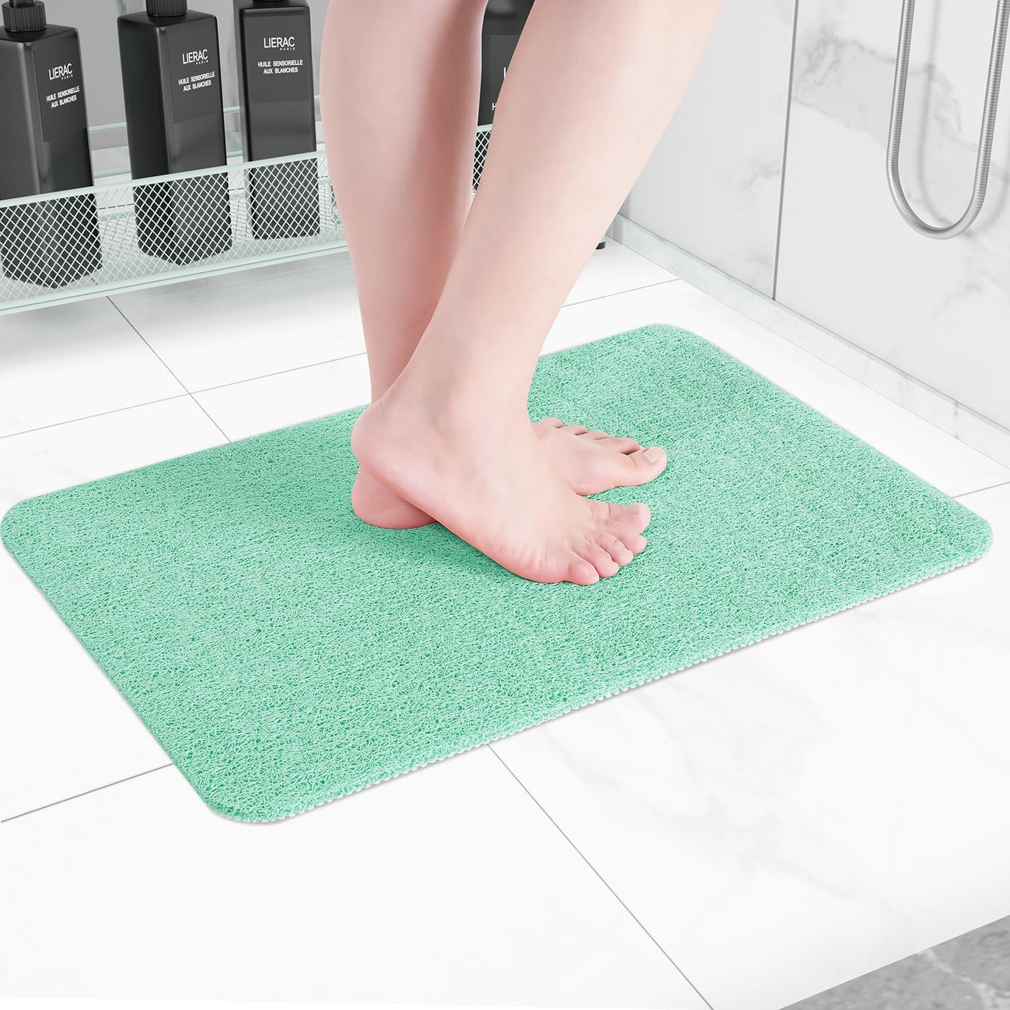 Hargiis Non Slip Bathtub Mat, Anti Slip Shower Mat, Fast Drying Bath Tub Mats, Foot Scrubber Mat, Anti Slip Mat for Tub, Floor, Bathroom, Home, Kitchen, Hotel (Beige 24"x16")