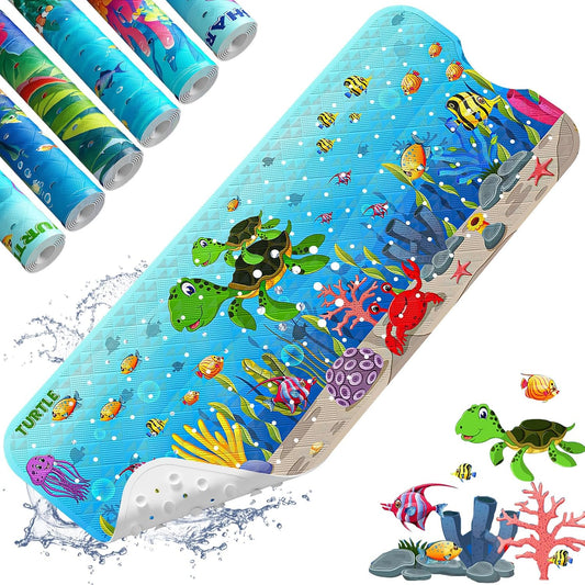 XIYUNTE Bath Mat for Tub Non Slip Bathtub Mat Non Slip 40x16 Baby Bath Mat | 100% BPA Free, Non Toxic, Mildew Resistant, Machine Washable, Extra Long Kids Bath Mat for Tub Non Slip, Toddler Bath Mat