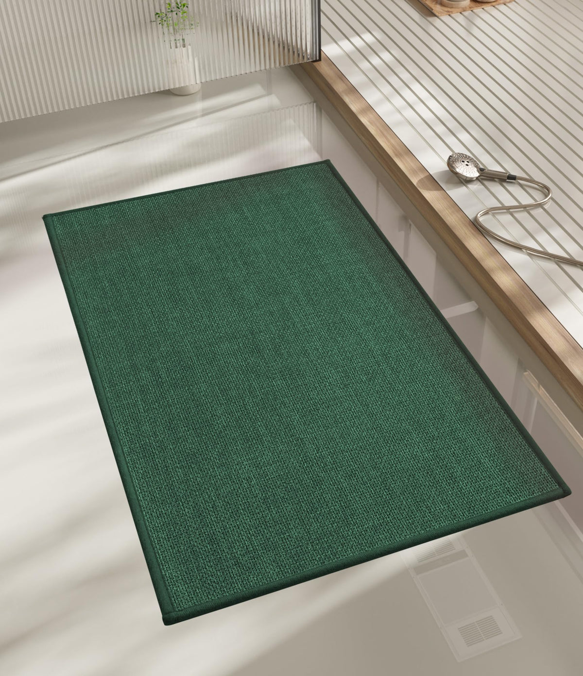 chakme Bathroom Rugs Mat 24x17, Ultra Thin Non Slip Bath Mat Small Quick Dry Absorbent Bath Mat for Bathroom Floor, (Dark Beige, 24"x17")