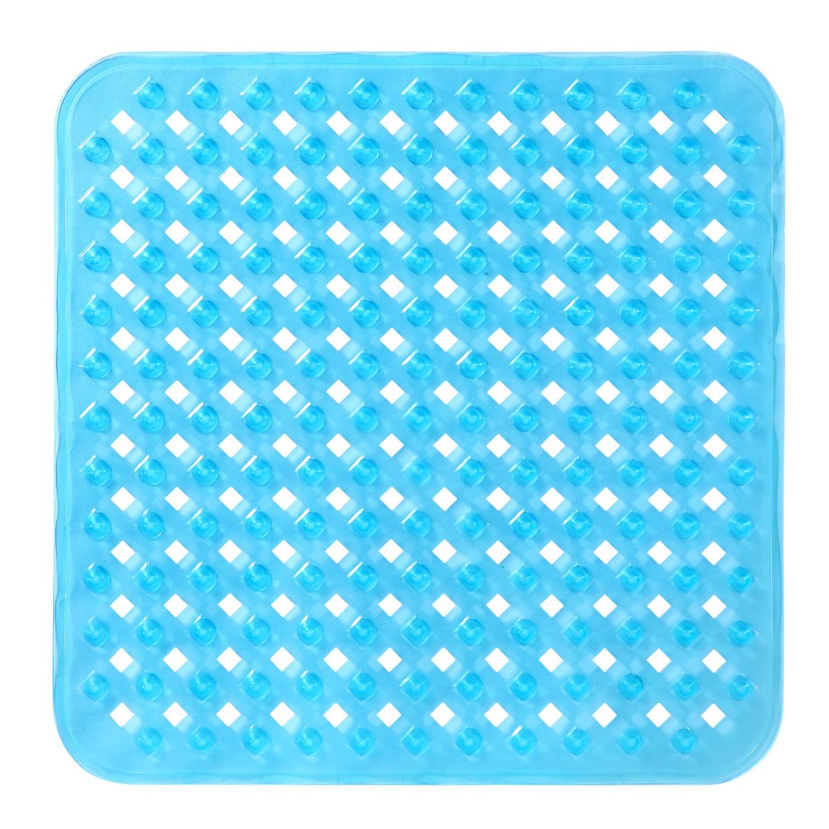 Yimobra Bathtub Mat Non Slip, 35"X16" Shower Mat with Strong Suction Cups & Drain Holes, Long Anti Slip Bath Tub Mat for Inside Shower, Machine Washable Fast Drying, Bathroom Essentials, Clear Blue