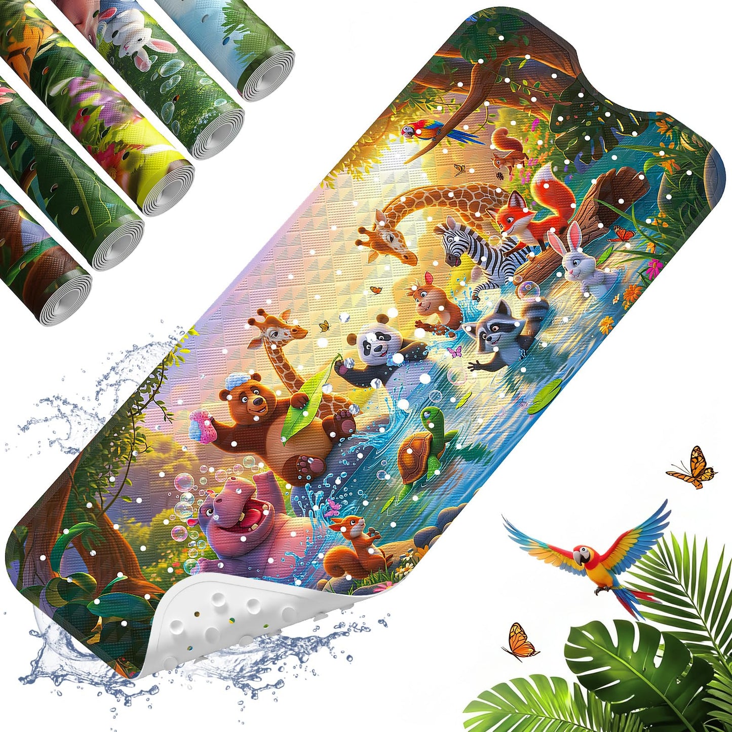XIYUNTE Bath Mat for Tub Non Slip Bathtub Mat Non Slip 40x16 Baby Bath Mat | 100% BPA Free, Non Toxic, Mildew Resistant, Machine Washable, Extra Long Kids Bath Mat for Tub Non Slip, Toddler Bath Mat