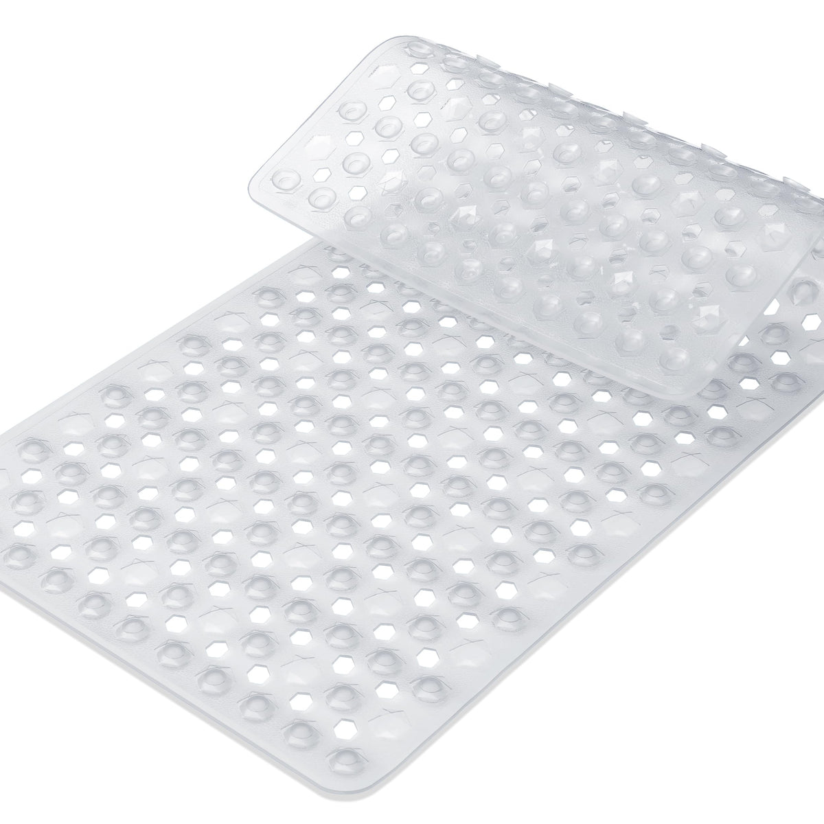 Yimobra Bathtub Mat Non Slip, 34.5"X15.5" Long Shower Mat for Inside Shower, Machine Washable Bath Mat with Drain Holes & Strong Suction Cups, Soft on Feet, Bathroom Essentials, Black