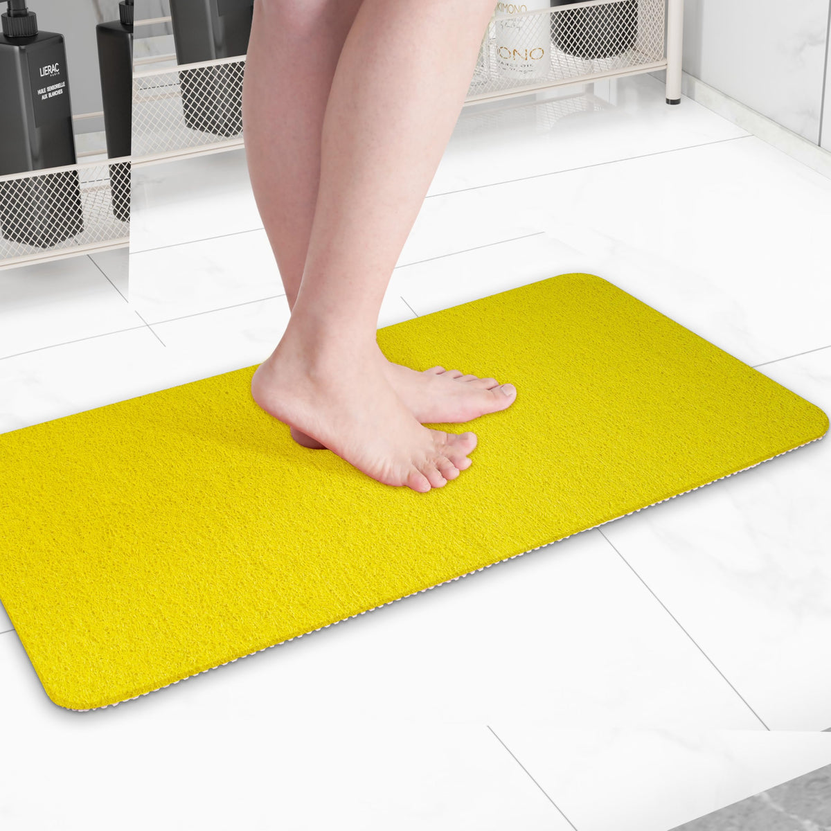 Hargiis Non Slip Bathtub Mat, Anti Slip Shower Mat, Fast Drying Bath Tub Mats, Foot Scrubber Mat, Anti Slip Mat for Tub, Floor, Bathroom, Home, Kitchen, Hotel (Beige 24"x16")