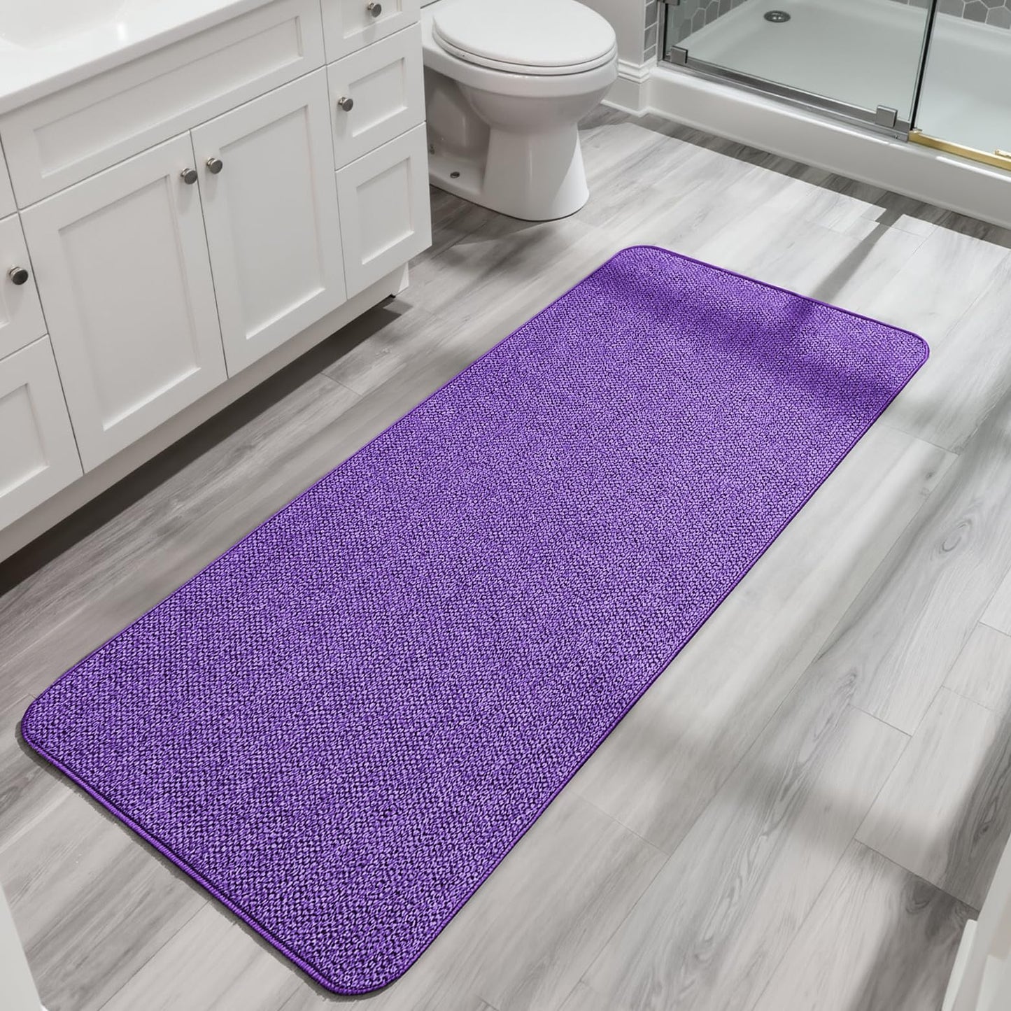 Bath Mat,Ultra Thin Bathroom Rugs,Rubber Bath Mats for Bathroom,No Slip Bath Rugs,Quick Dry,Machine Washable,Low Pile,Absorbent,Shower Outside,Sink,Home Decor Accessories.Grey,1'5"x2'3"(17x27Inch)