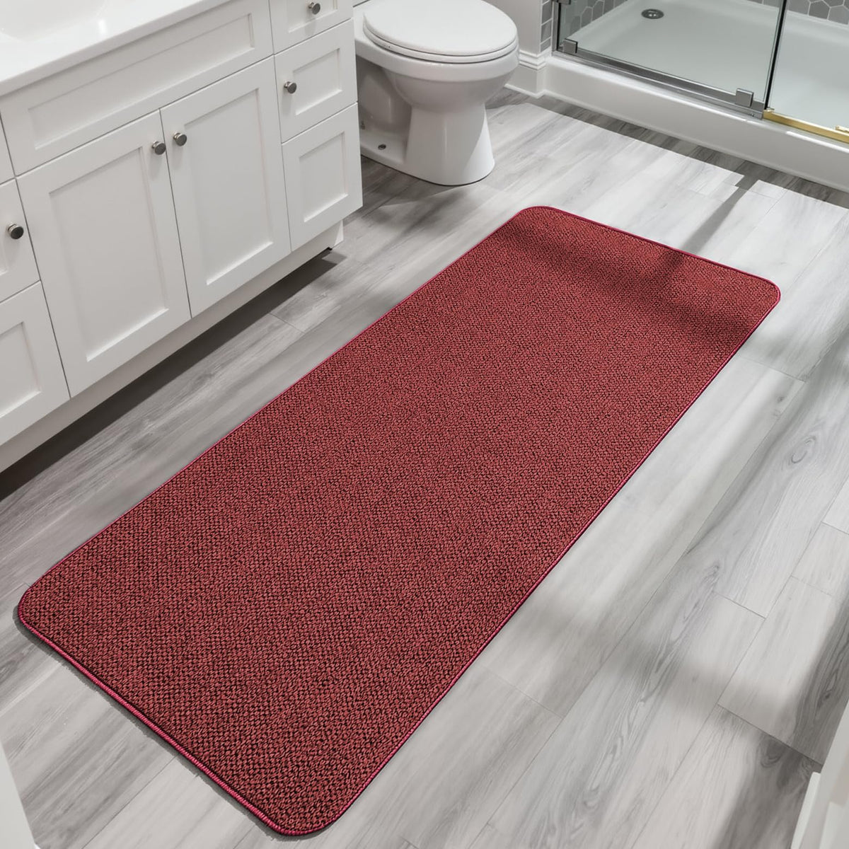 Bath Mat,Ultra Thin Bathroom Rugs,Rubber Bath Mats for Bathroom,No Slip Bath Rugs,Quick Dry,Machine Washable,Low Pile,Absorbent,Shower Outside,Sink,Home Decor Accessories.Grey,1'5"x2'3"(17x27Inch)