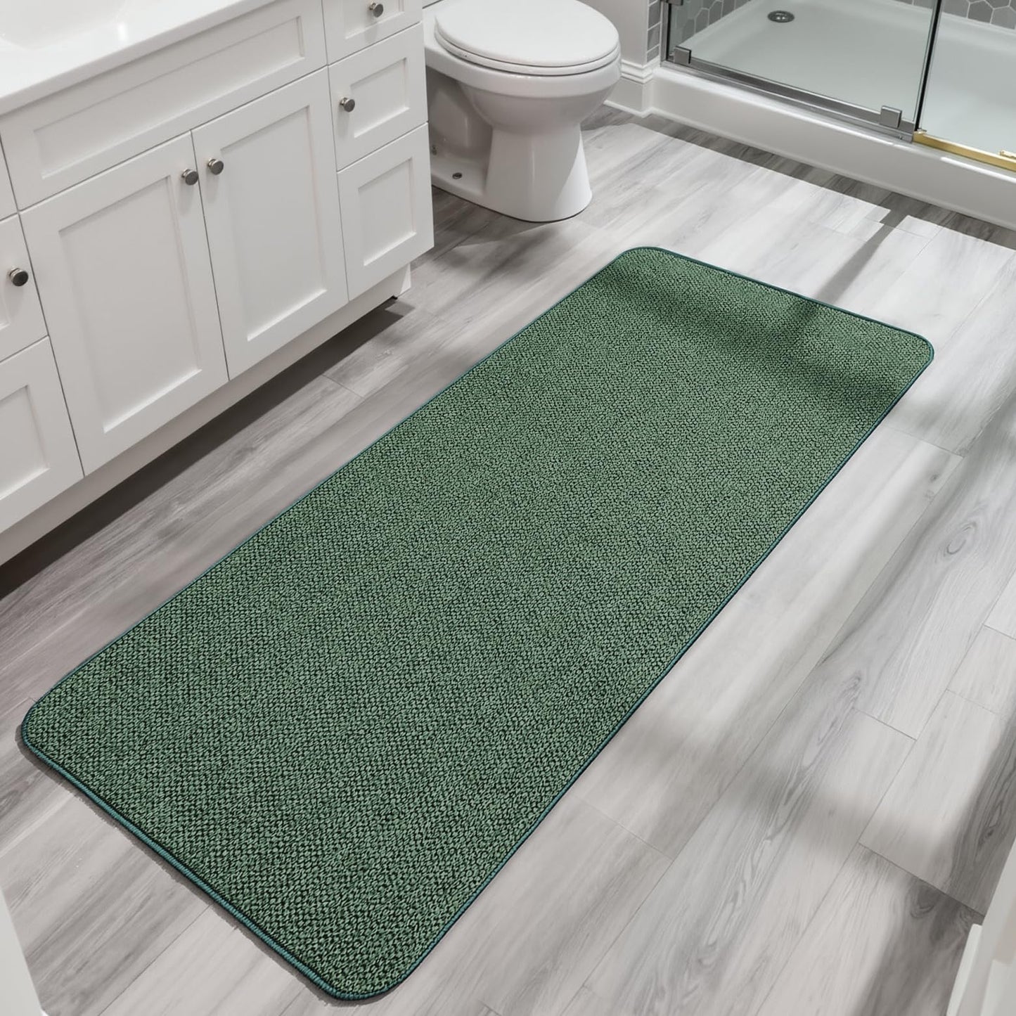 Bath Mat,Ultra Thin Bathroom Rugs,Rubber Bath Mats for Bathroom,No Slip Bath Rugs,Quick Dry,Machine Washable,Low Pile,Absorbent,Shower Outside,Sink,Home Decor Accessories.Grey,1'5"x2'3"(17x27Inch)