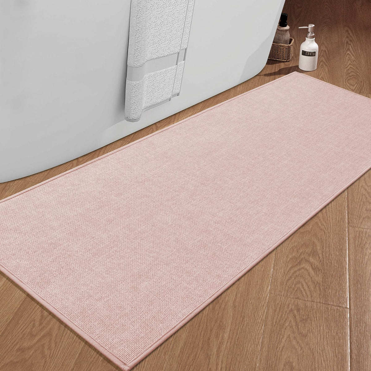 chakme Bathroom Rugs Mat 24x17, Ultra Thin Non Slip Bath Mat Small Quick Dry Absorbent Bath Mat for Bathroom Floor, (Dark Beige, 24"x17")