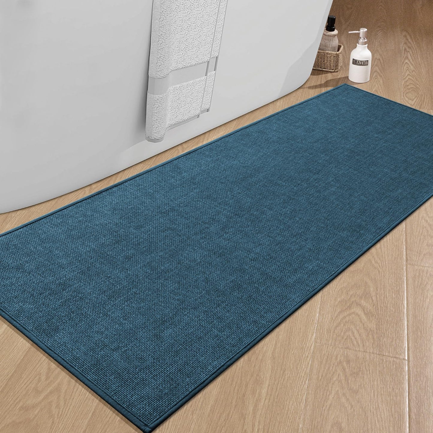 chakme Bathroom Rugs Mat 24x17, Ultra Thin Non Slip Bath Mat Small Quick Dry Absorbent Bath Mat for Bathroom Floor, (Dark Beige, 24"x17")
