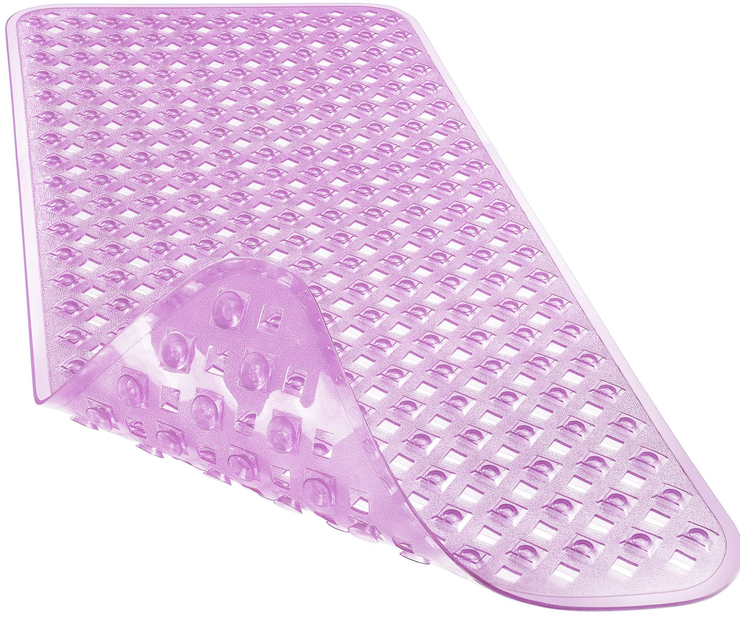 Yimobra Bathtub Mat Non Slip, 35"X16" Shower Mat with Strong Suction Cups & Drain Holes, Long Anti Slip Bath Tub Mat for Inside Shower, Machine Washable Fast Drying, Bathroom Essentials, Clear Blue