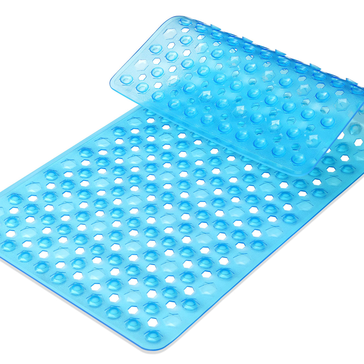 Yimobra Bathtub Mat Non Slip, 34.5"X15.5" Long Shower Mat for Inside Shower, Machine Washable Bath Mat with Drain Holes & Strong Suction Cups, Soft on Feet, Bathroom Essentials, Black