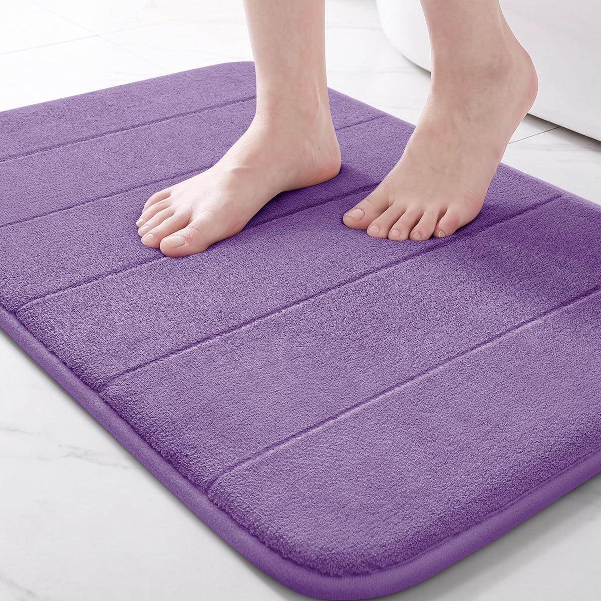 Yimobra Memory Foam Bath Mat, Super Soft Absorbent Bathroom Rug Non Slip, Quick Dry, Machine Washable Floor Carpet for Tub Shower, Home Decor Accessories, 24x17, Grey