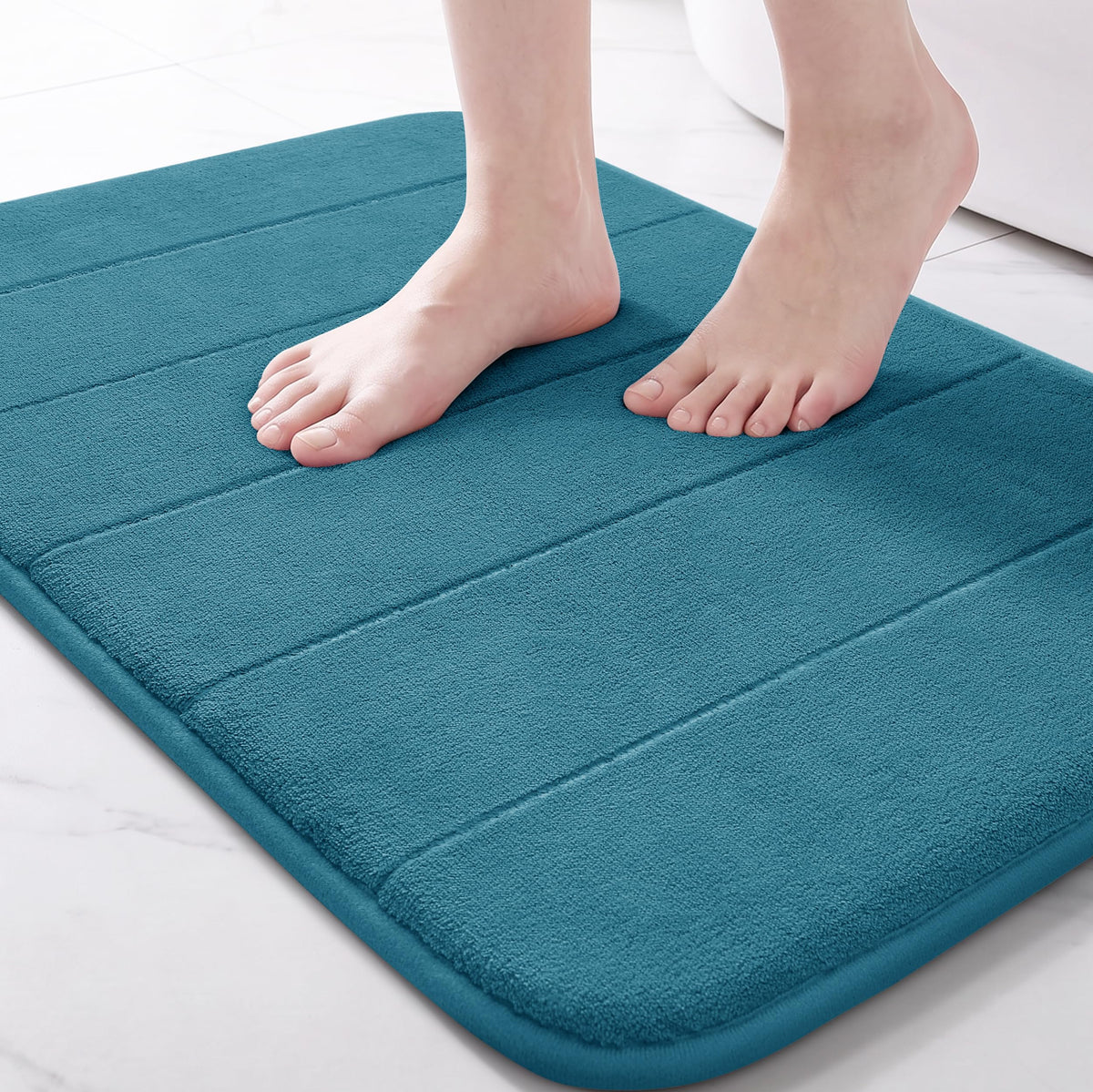 Yimobra Memory Foam Bath Mat, Super Soft Absorbent Bathroom Rug Non Slip, Quick Dry, Machine Washable Floor Carpet for Tub Shower, Home Decor Accessories, 24x17, Grey