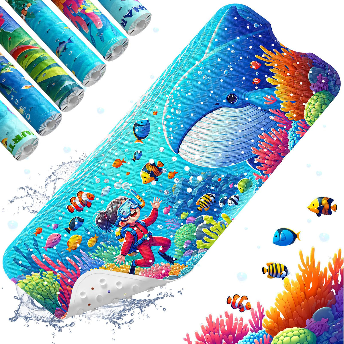 XIYUNTE Bath Mat for Tub Non Slip Bathtub Mat Non Slip 40x16 Baby Bath Mat | 100% BPA Free, Non Toxic, Mildew Resistant, Machine Washable, Extra Long Kids Bath Mat for Tub Non Slip, Toddler Bath Mat