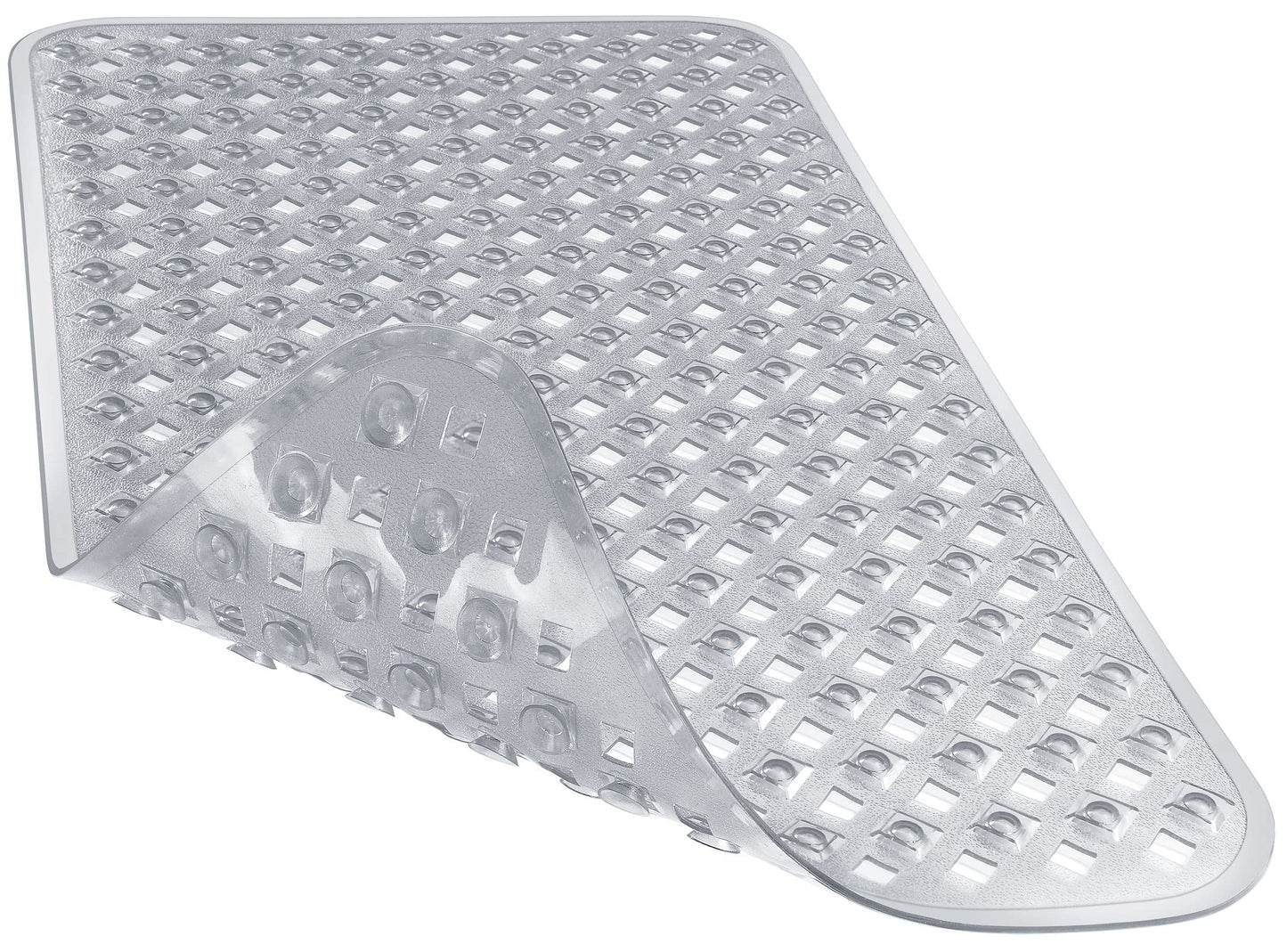 Yimobra Bathtub Mat Non Slip, 35"X16" Shower Mat with Strong Suction Cups & Drain Holes, Long Anti Slip Bath Tub Mat for Inside Shower, Machine Washable Fast Drying, Bathroom Essentials, Clear Blue